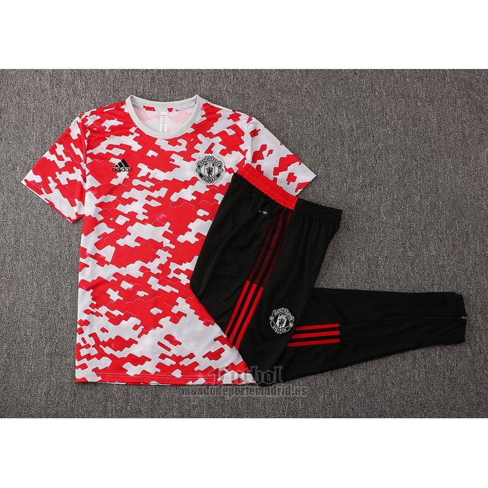 Chandal del Manchester United Manga Corta 2021-2022 Rojo y Blanco